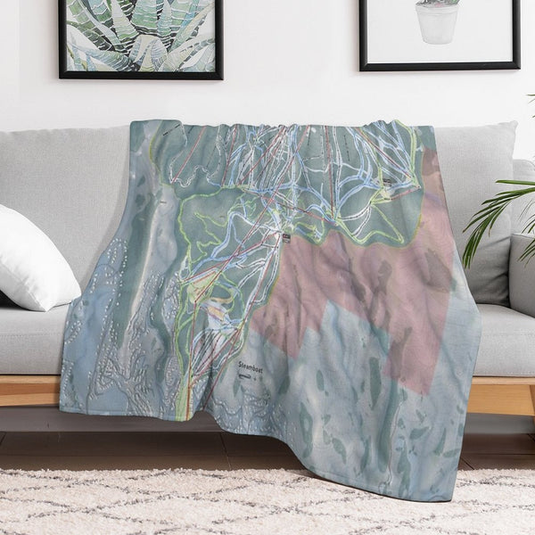 Steamboat Resort Trail Map Easy Care Throw Blanket