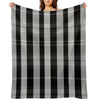 Black And White Evander Hand Drawn Textured Plaid Pattern Versatility Throw Blanket