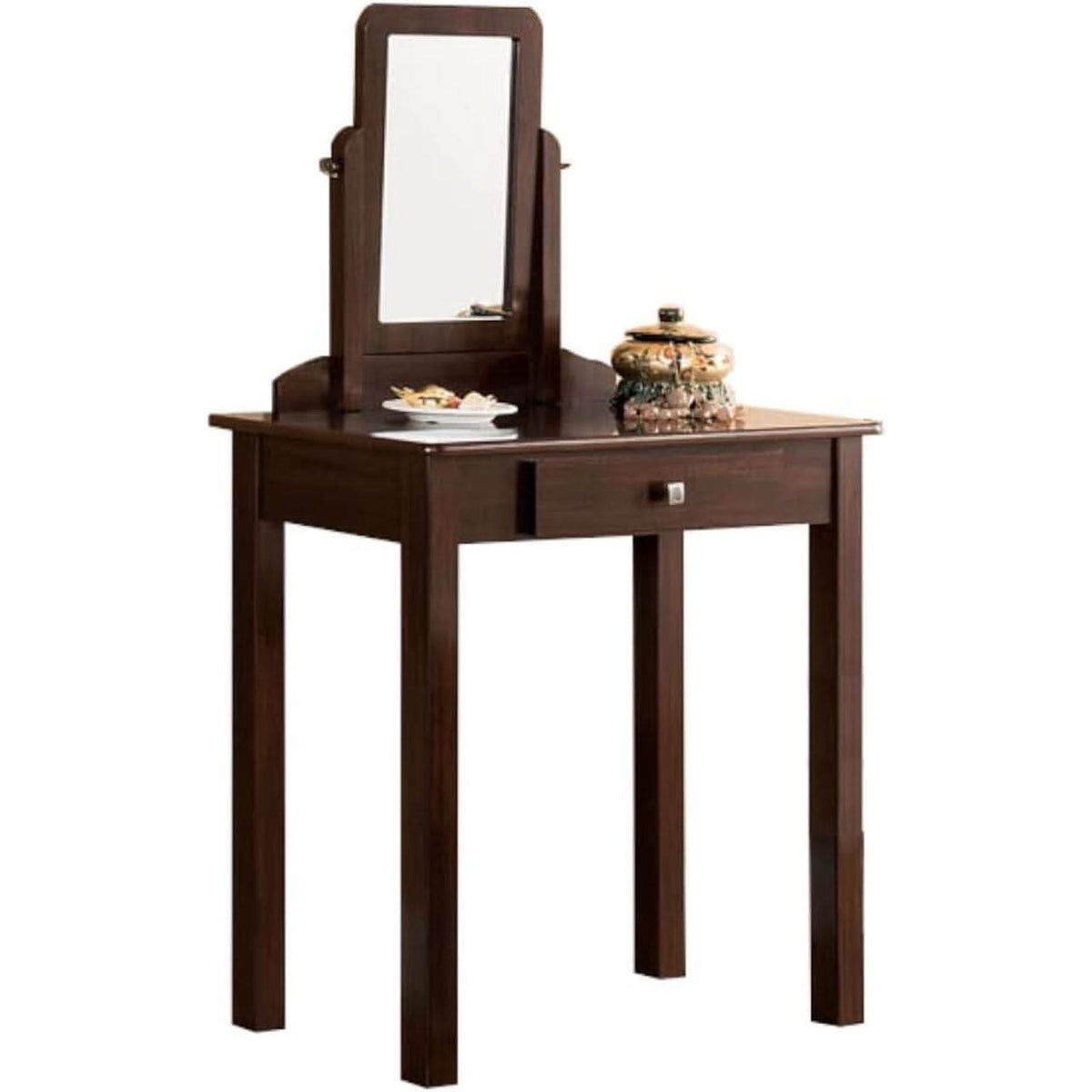 Espresso Transitional Vanity Set With Mirror For Home Use
