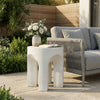 Outdoor MGO Round Top Side Table/End Table in Antique White - Antique White
