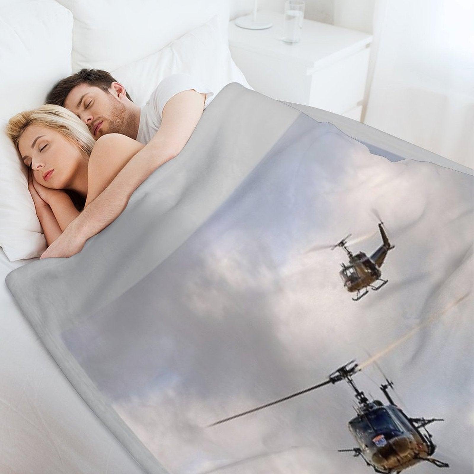 Bell UH-1 Iroquois Helicopters - (A Pair of Hueys) Throw Blanket