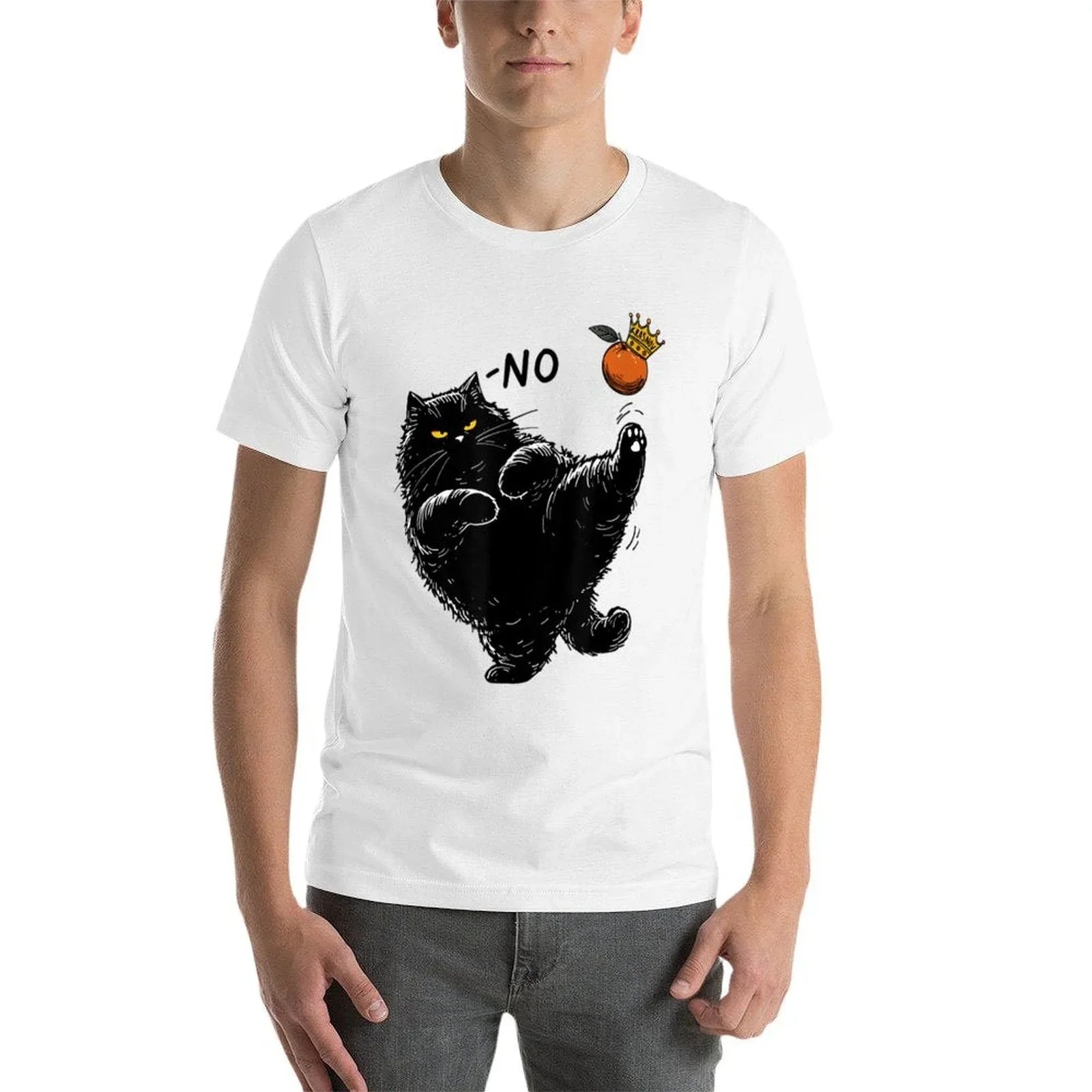 Funny Angry Black Cat Thats No Kings In America Kitty  Easy-care T-Shirt
