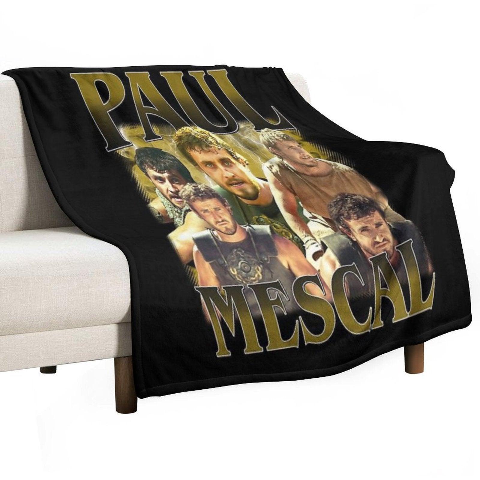 Retro Paul Mescal Throw Blanket