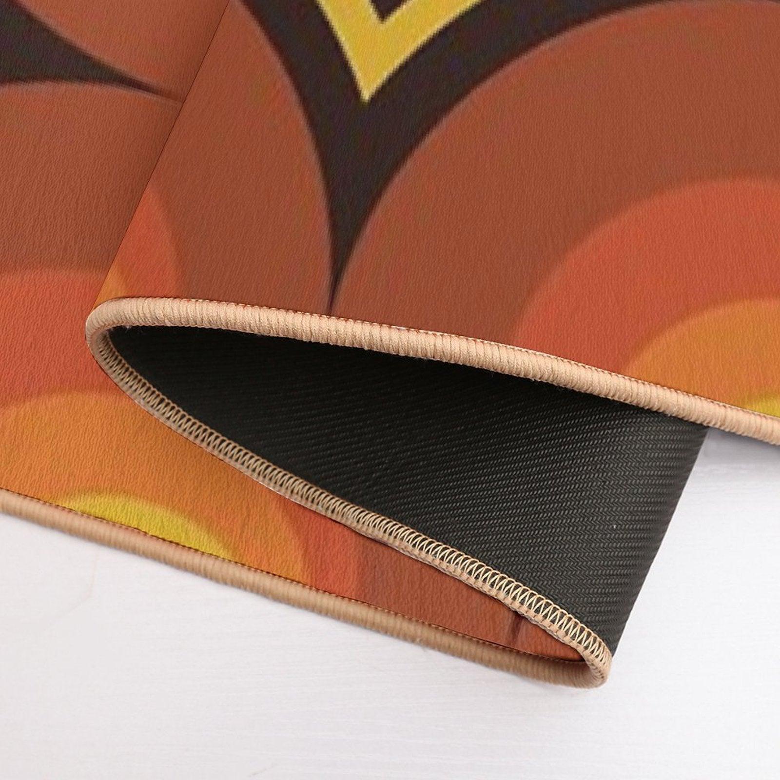 1970s Orange Mid-Century Modern Circle 2 Bath Mat