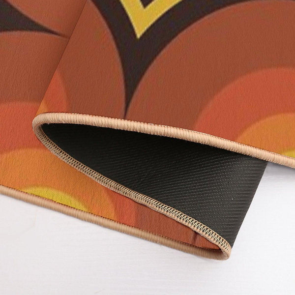 1970s Orange Mid-Century Modern Circle 2 Bath Mat