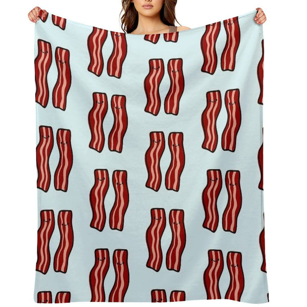 Cute Bacon Velvety-soft Throw Blanket
