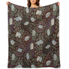 Books in Flower Plush Throw Blanket