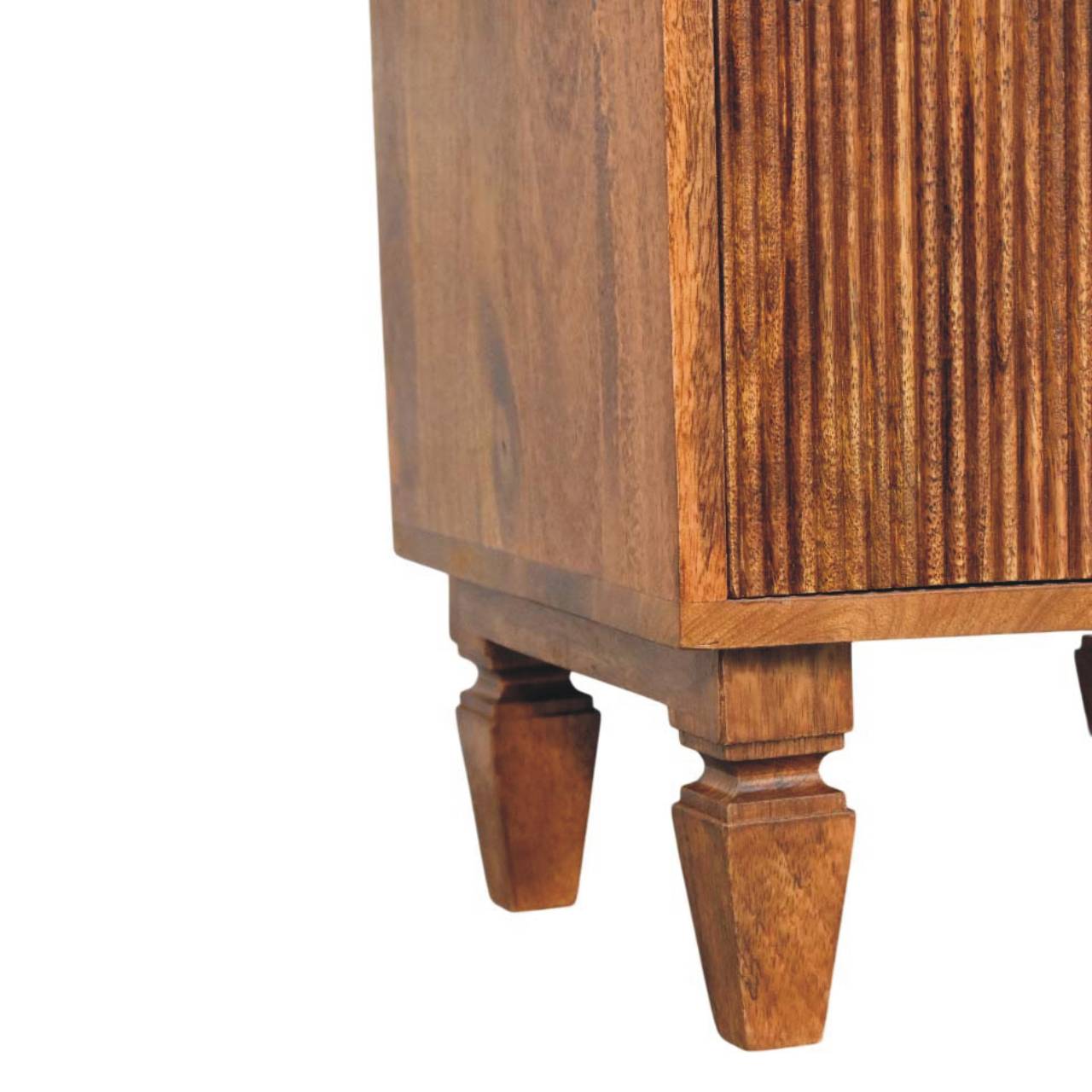 Solid Wood Louvre Bedside Unit