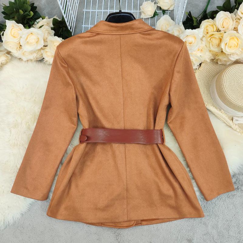 Women's Fashion Temperament Deerskin Velvet Small Suit Jacket