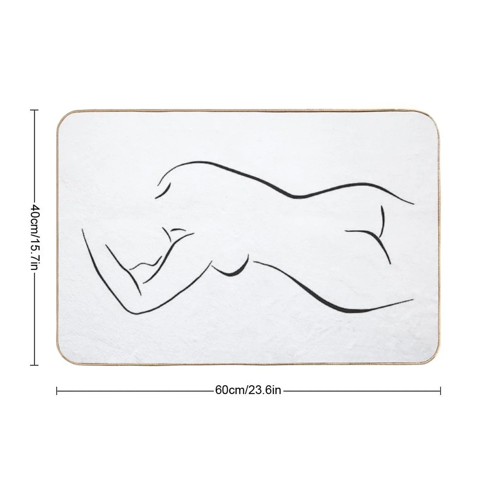 Minimal Female Body Line Art Bath Mat