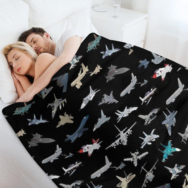 Modern Military Airplanes Throw Blanket
