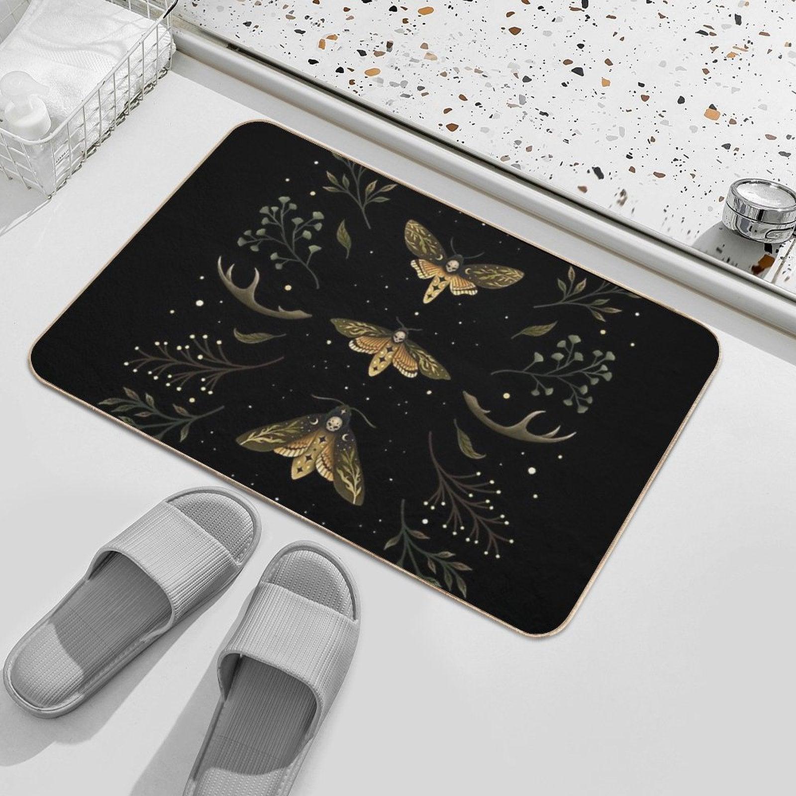 Death Head Moths Night Bath Mat