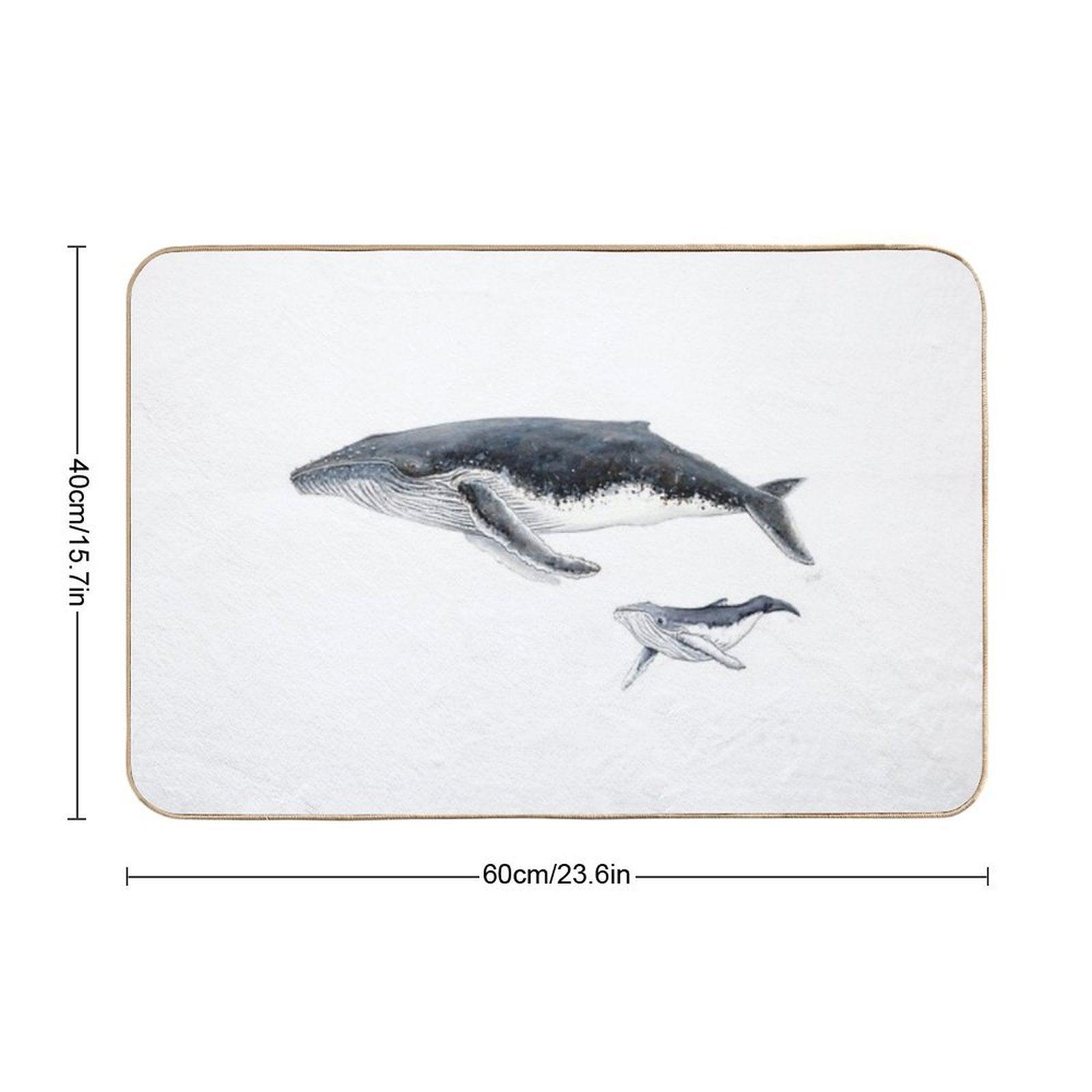 Humpback Whale Mother And Baby Whale Megaptera Novaeangliae Bath Mat