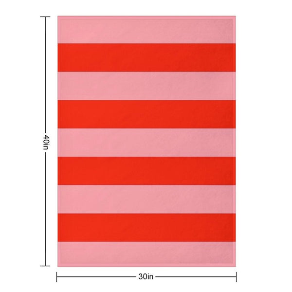 Red And Pink Stripes. Striped Durable Throw Blanket