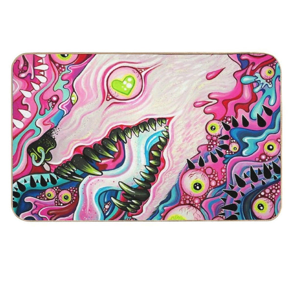 Glitterwolf Acrylic Painting  Long-Lasting Bath Mat