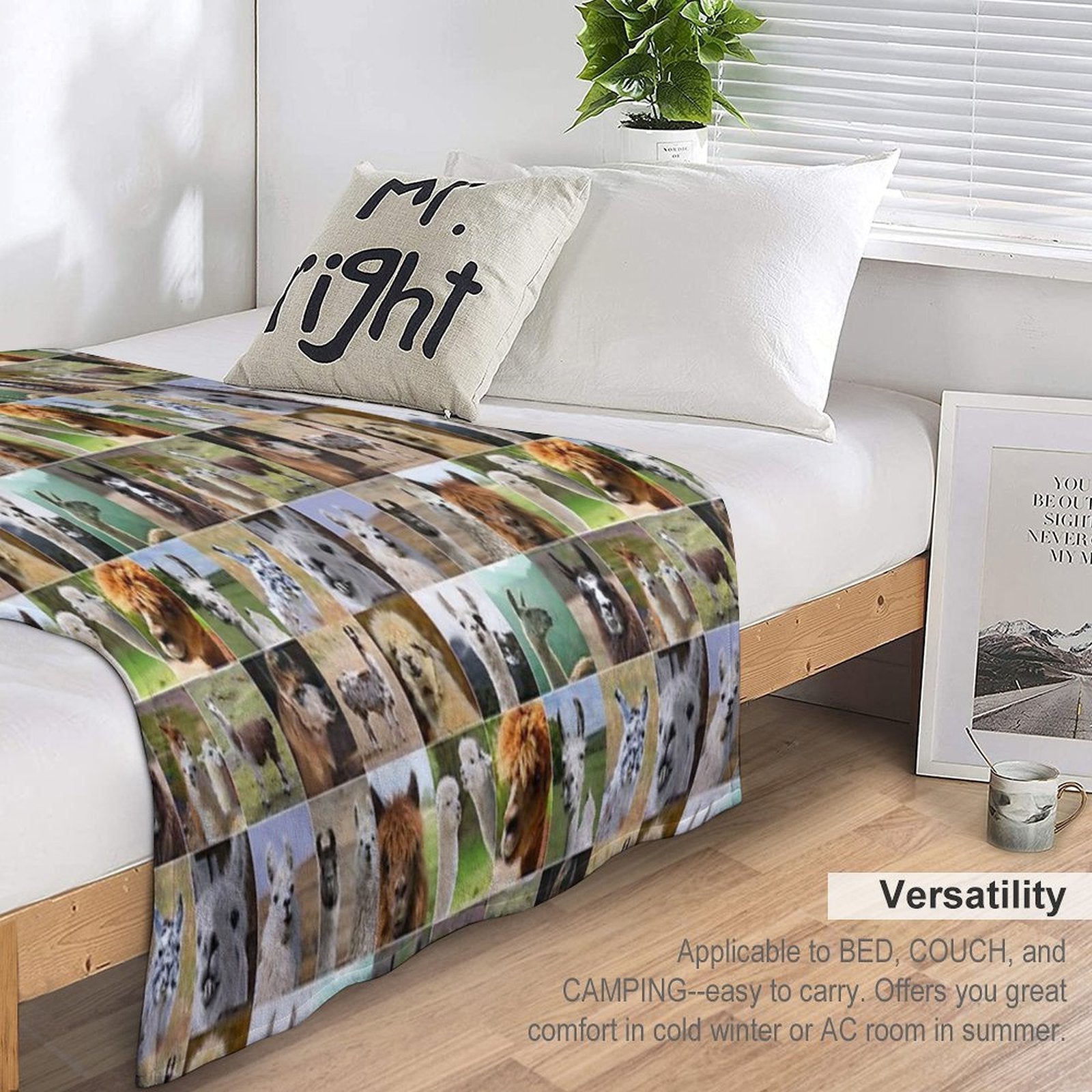 Llamas Photos Collage Shrink-resistant Throw Blanket