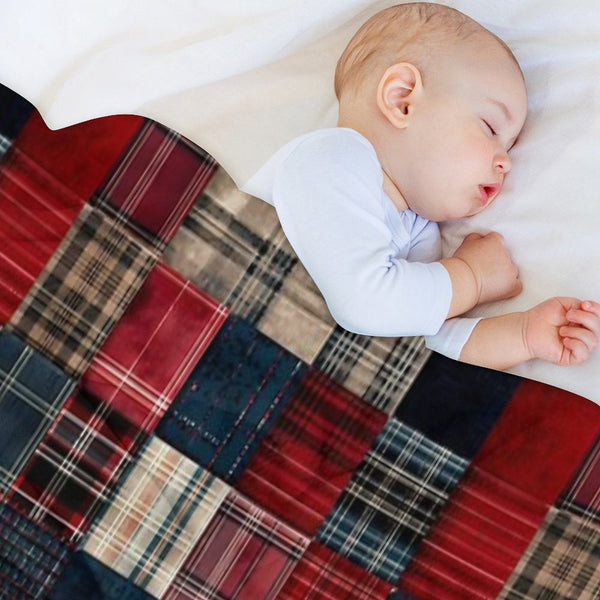 Cozy Multicolor Plaid Flannel Patchwork Wrinkle-free Throw Blanket