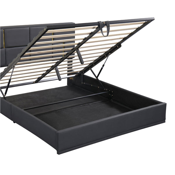 2-Pieces Bedroom Sets, Queen Size Upholstered Platform Bed with Hydraulic Storage System BLAKHOM