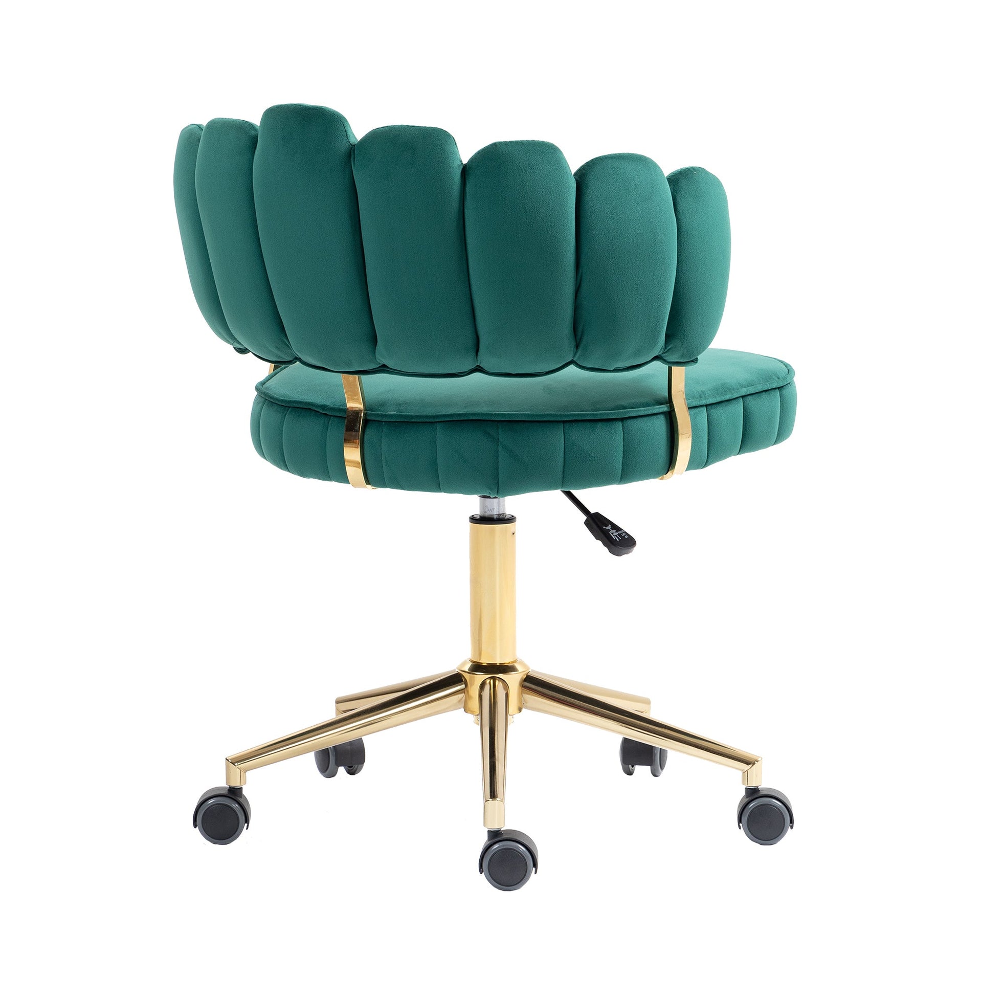 Velvet Home Office Desk Chair, Modern Cute Computer Chair, Wheels Swivel Height Adjustable Swivel Task Chair for Home Office (Emerald Velvet)