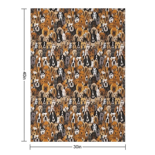 Watercolor Dog Pattern Shrink-resistant Throw Blanket