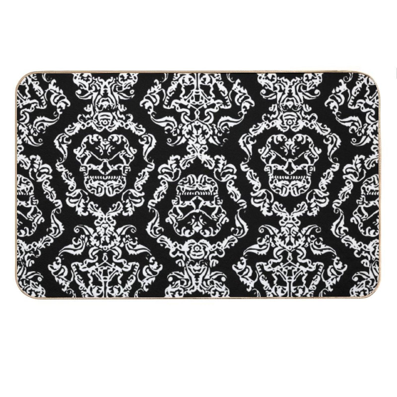 Imperial Mural Black Bath Mat