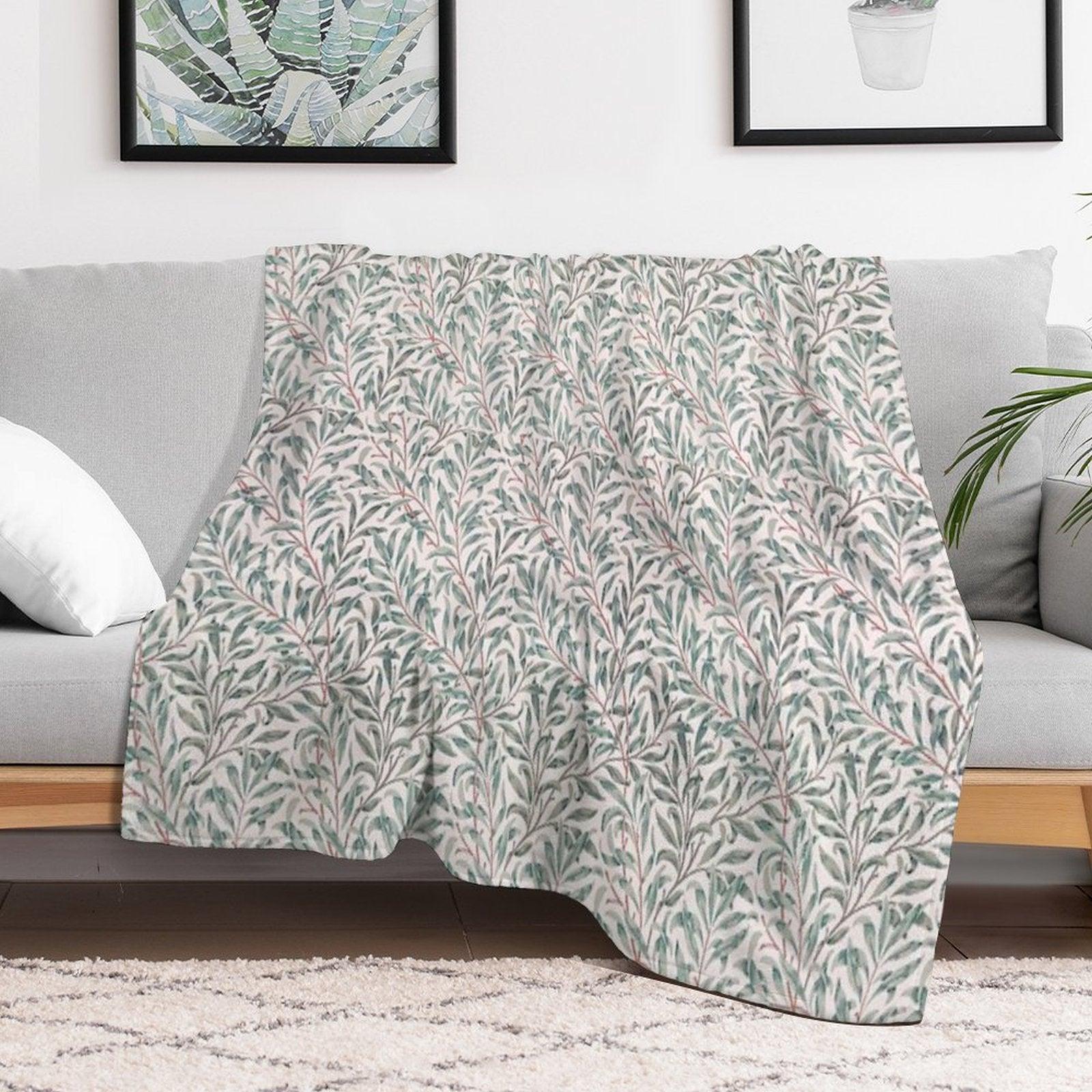 William Morris Pattern - Flowers & Leaves Throw Blanket