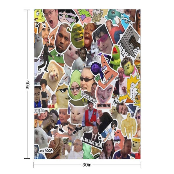 Random Meme Pack Shrink-resistant Throw Blanket