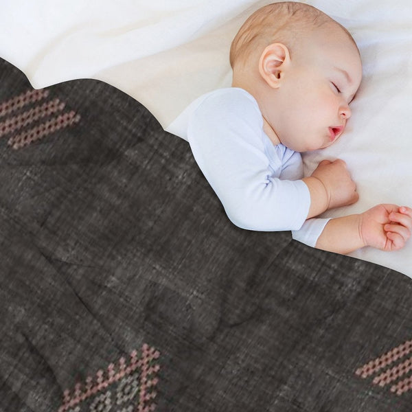 Kilim in Black And Pink Lightweight Throw Blanket