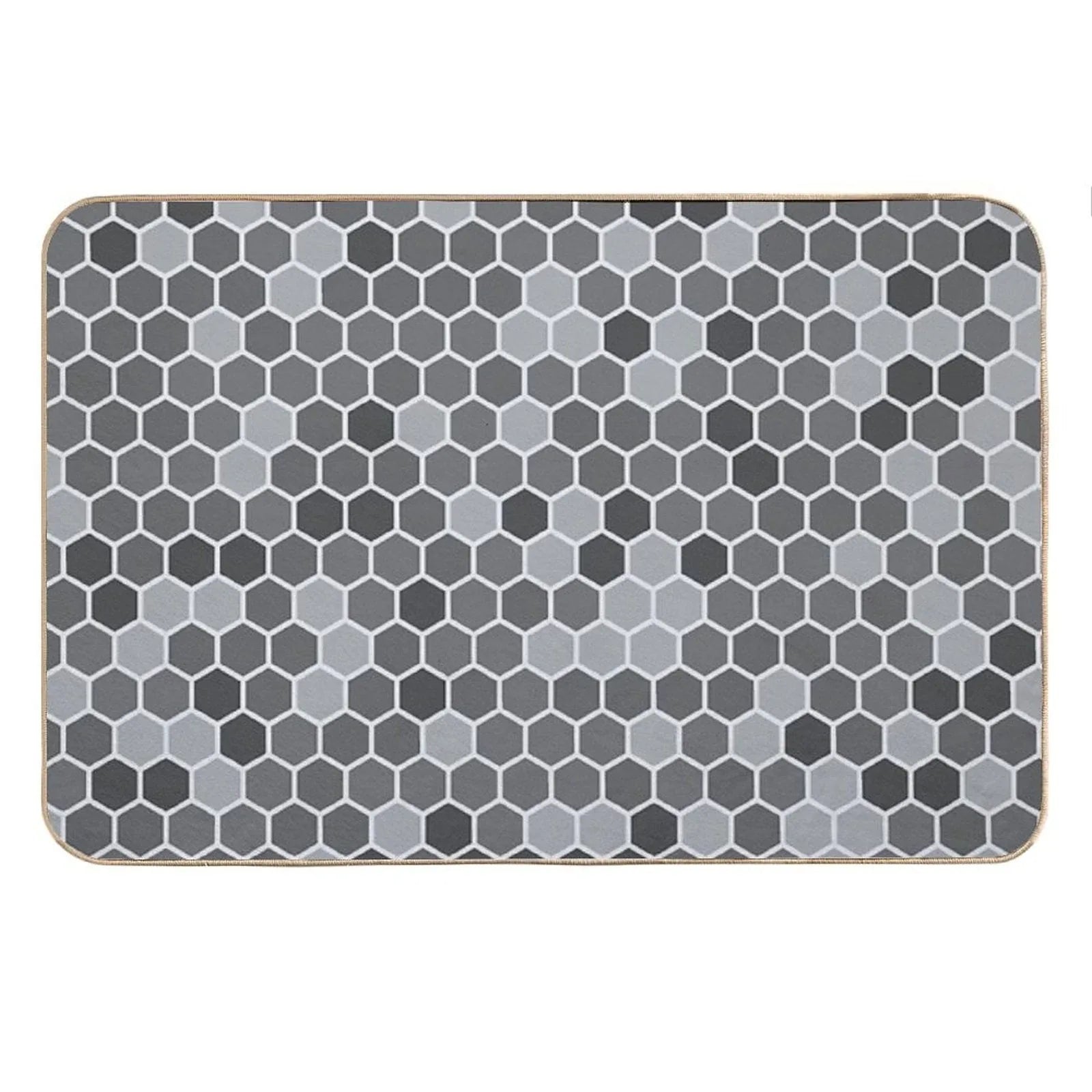 Grey Hexagon Bath Mat