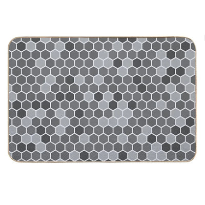 Grey Hexagon Bath Mat