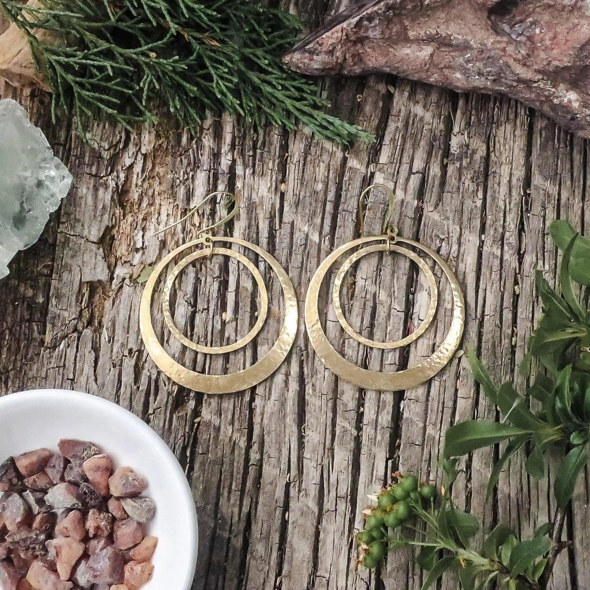 Brass Hoops - Bohemian Artisan Earrings | Handmade by Blackbird & Sage