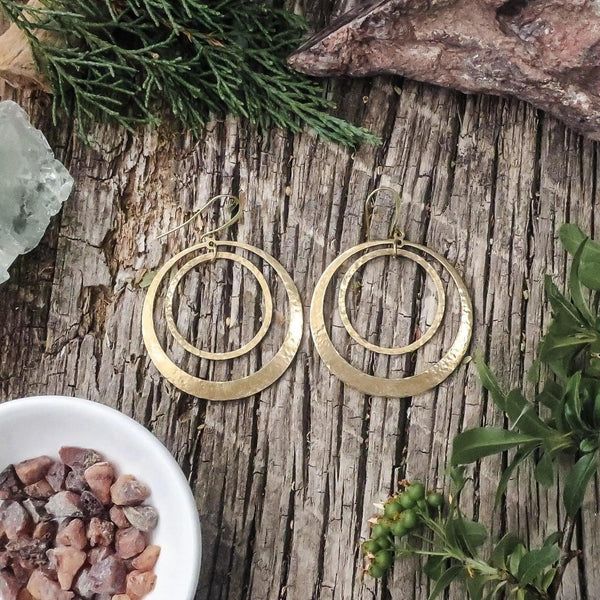 Brass Hoops - Bohemian Artisan Earrings | Handmade by Blackbird & Sage