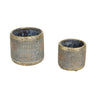 MODERN METALLIC CEMENT FLOWER POT SET OF 2