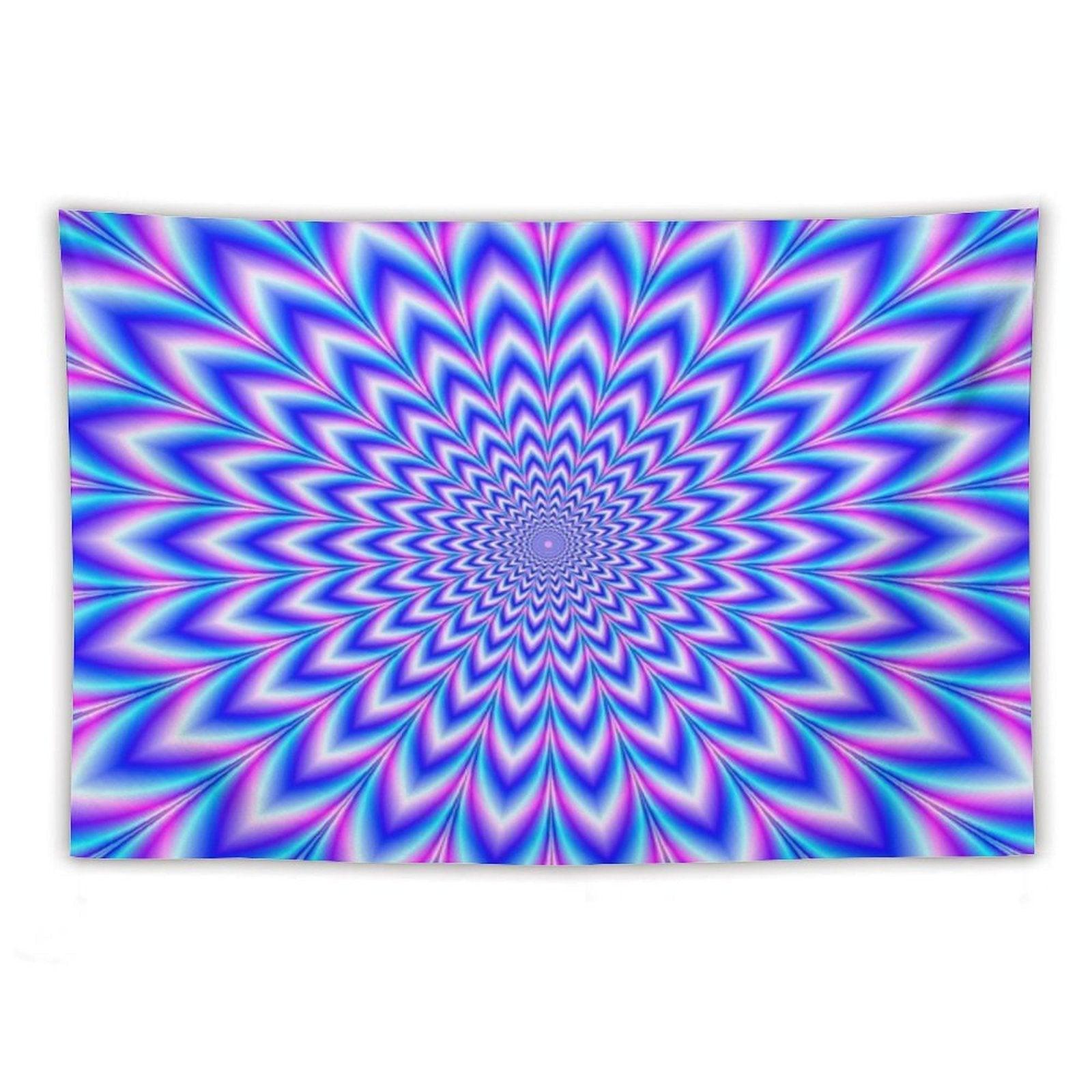 Psychedelic Pulse in Blue And Pink Tapestry