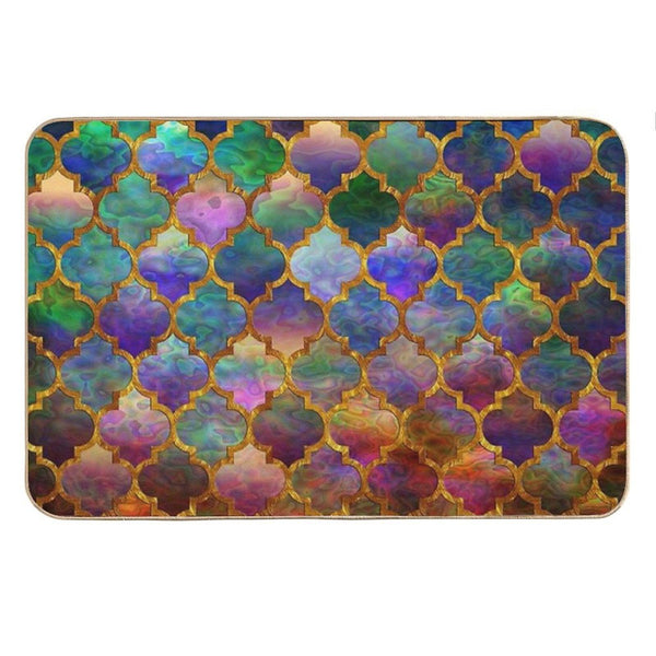 Arabic Moroccan Mosaic Pattern Bath Mat