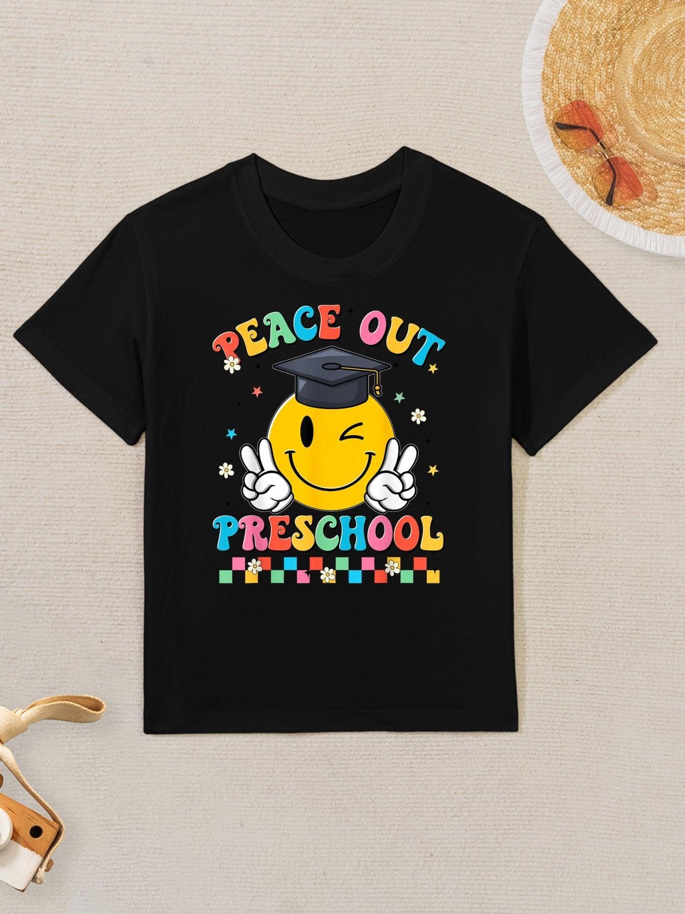 Peace Out Preschool Graduation Last Day Teachers Boys Girls Kids T-Shirt