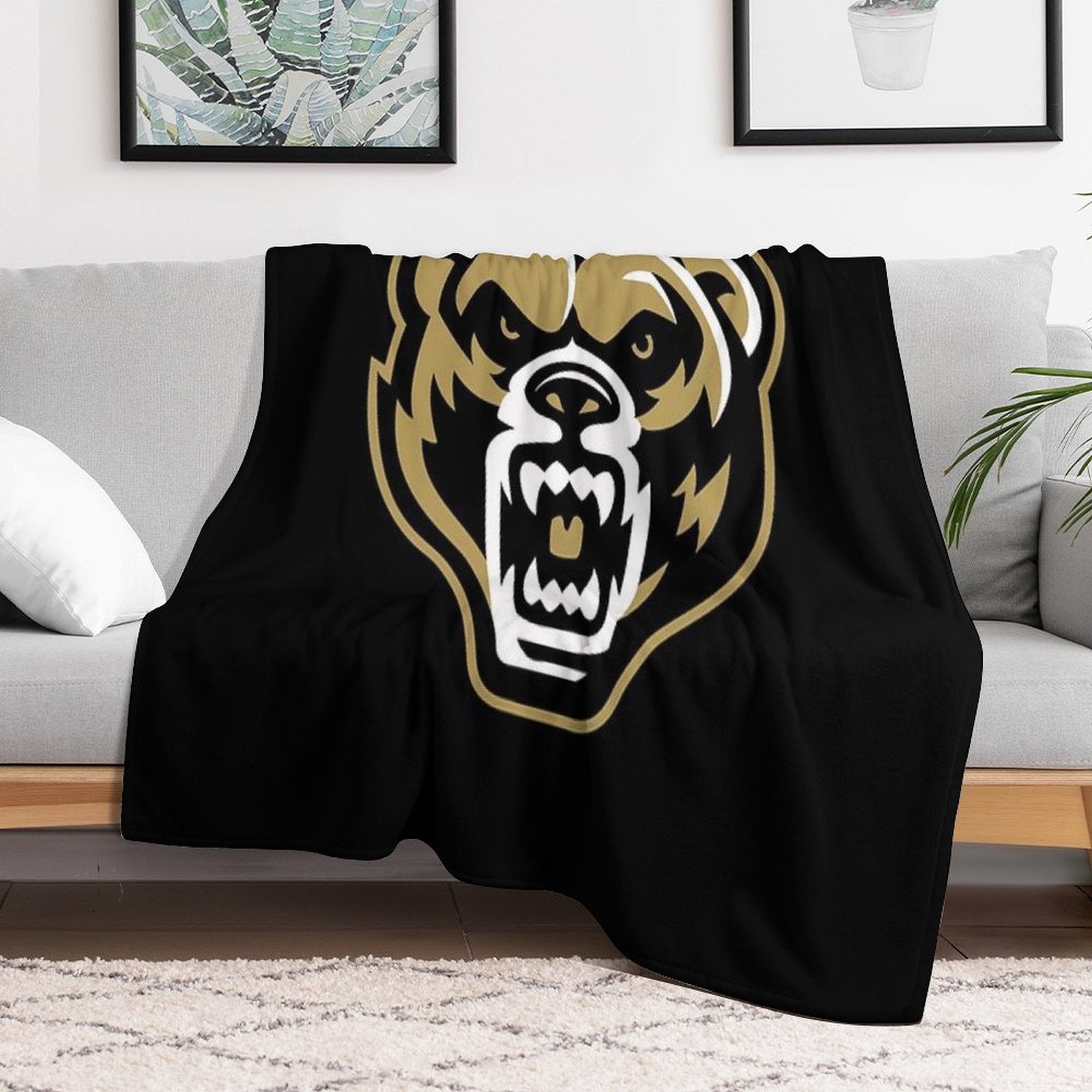 Oakland Golden Grizzlies Travel-friendly Throw Blanket