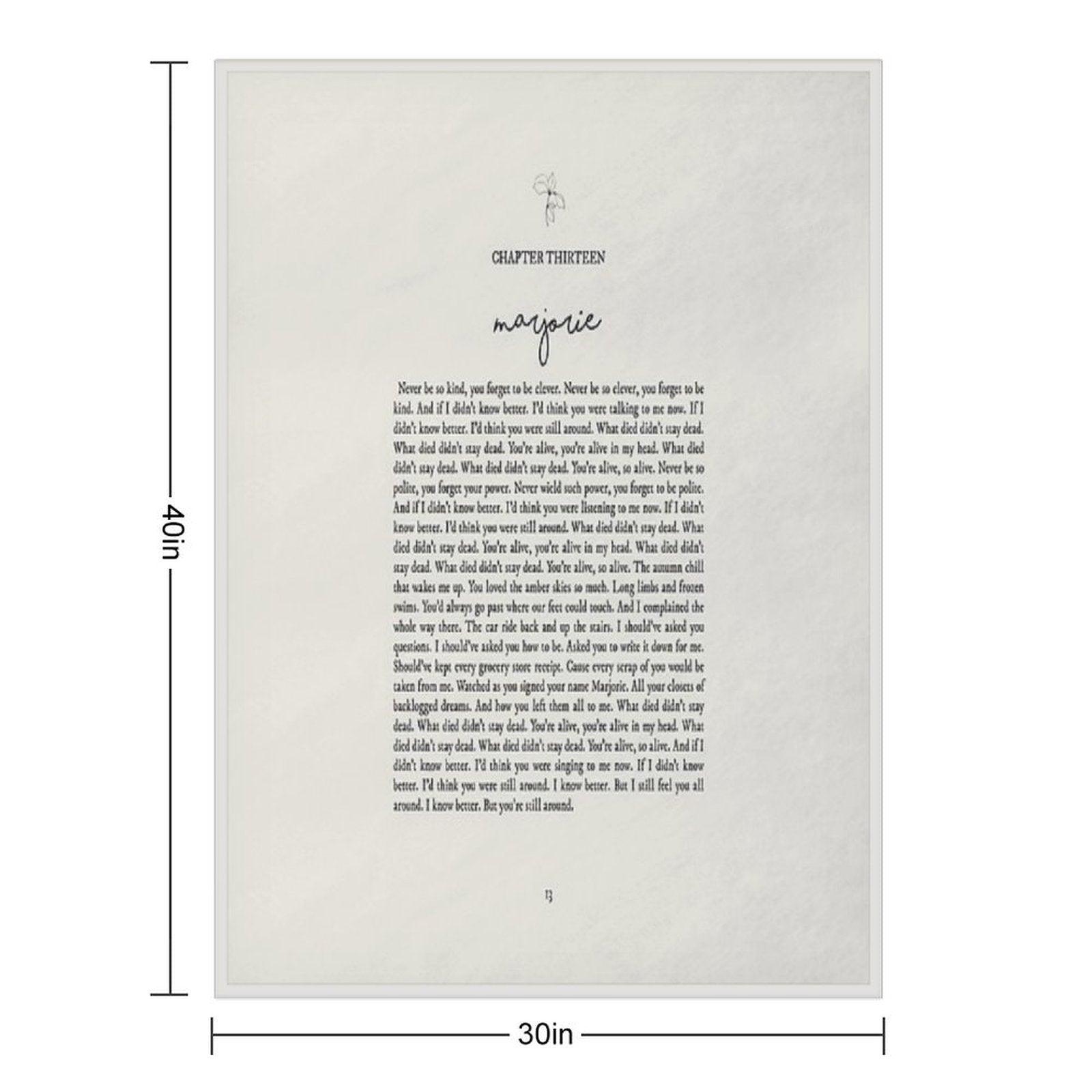 Marjorie Lyrics Throw Blanket