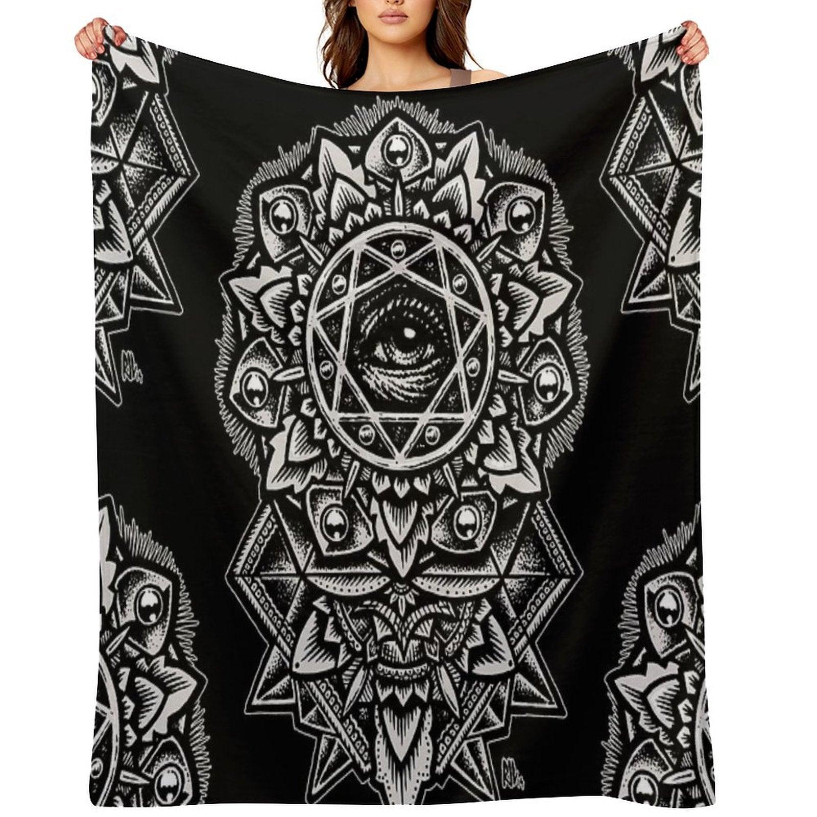 Eye of God Flower Mandala Throw Blanket