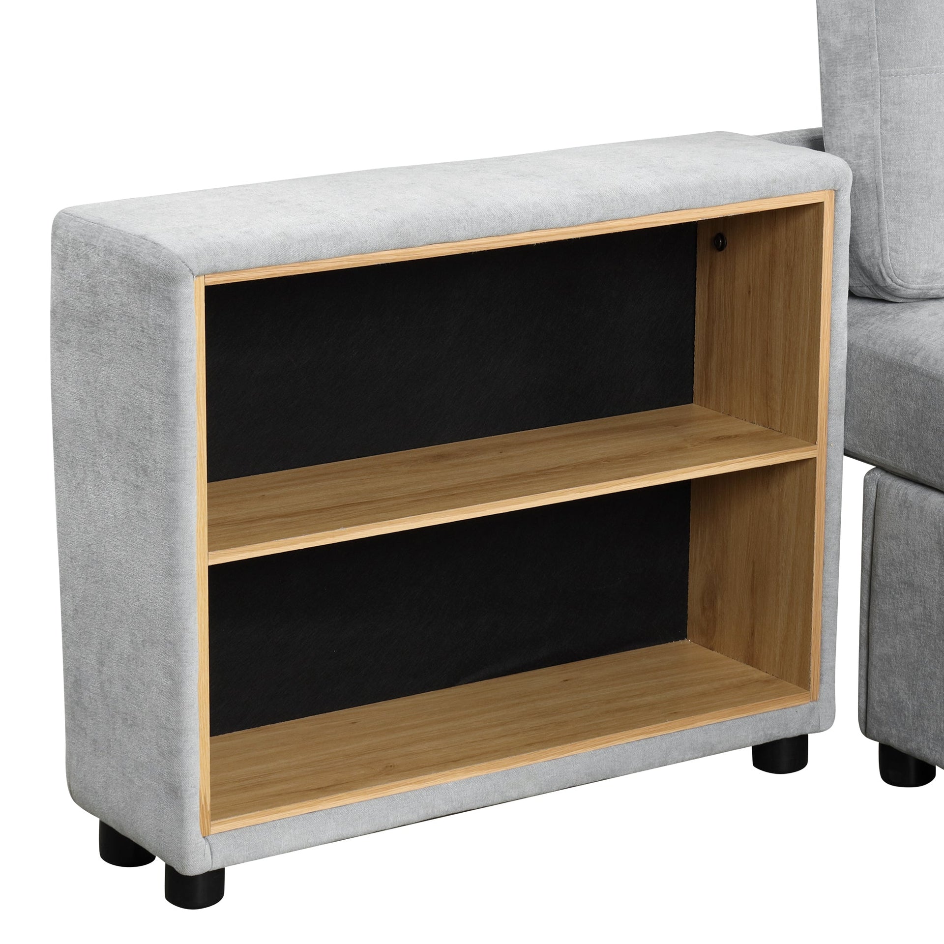 121.2' Versatile Sofa Bed Modular Sofa  Free-combined Sofa with Two Storage Racks,  Gray