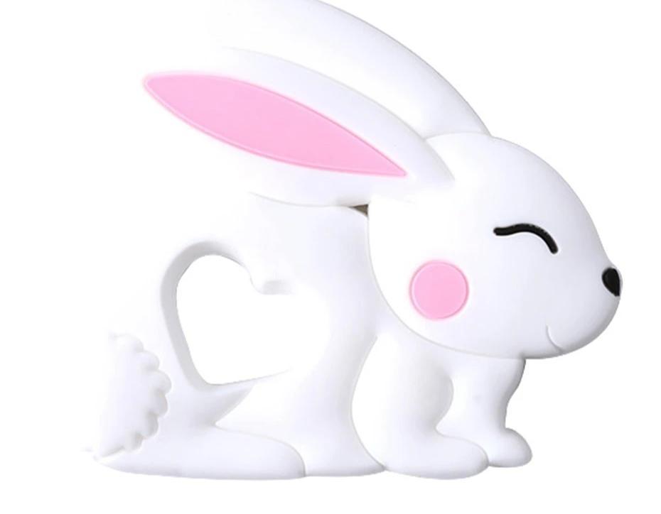 Baby Teether Silicone Rabbit Food Grade Bunny Teether Nursing Teething  Accessories Silicone Animal Teether For Kids and Baby