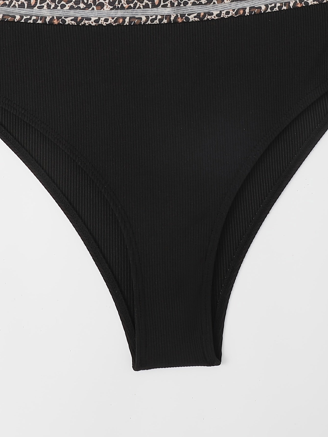 Bikini Leopard Print High Waist Bandeau 2 Piece Swimsuit for Women – Super Stretchy Bikini Set with Seductive Mesh Detail and Flattering Fit – Chic Animal Print Swimwear for Beachwear Poolside and Summer Vacations