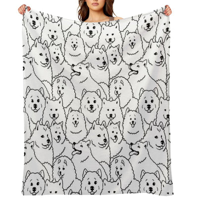 Oh Samoyed Compact Throw Blanket