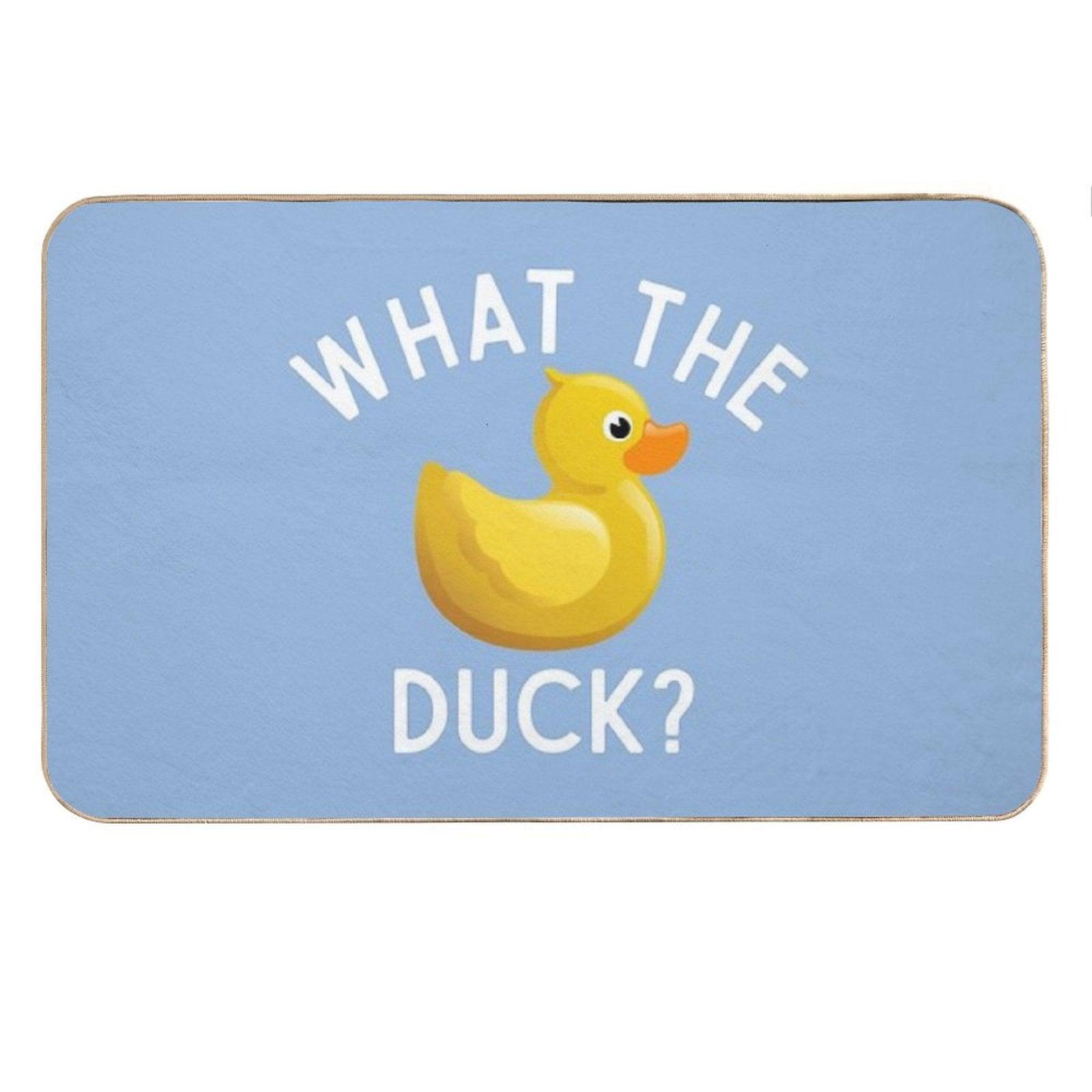 Cute Rubber Duck Funny Quote What The Duck Lover Gift Bath Mat