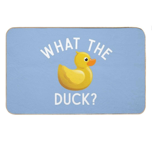 Cute Rubber Duck Funny Quote What The Duck Lover Gift Bath Mat