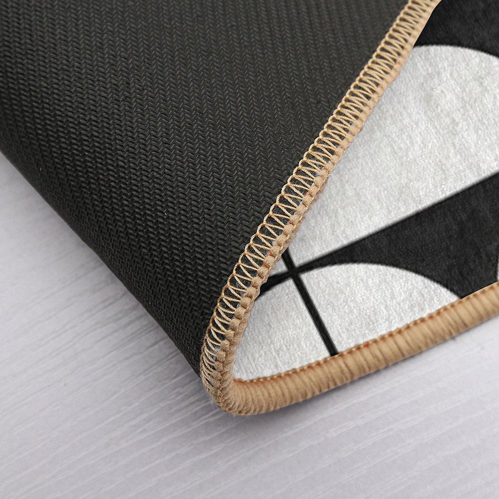 Mid-Century Modern Pattern No.2 - Black And White Concrete Bath Mat