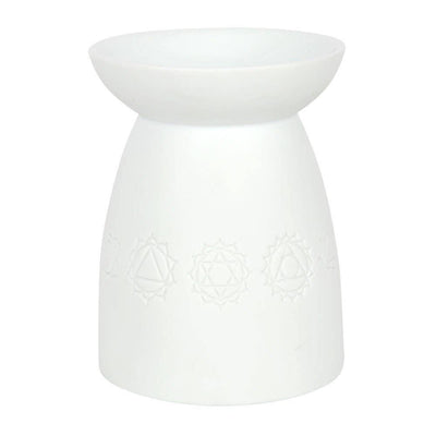 White Ceramic Seven Chakra Tealight Wax Warmer