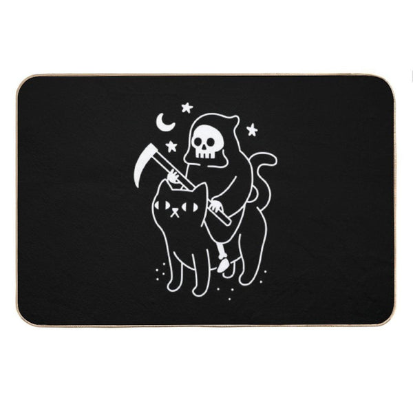 Death Rides A Black Cat Bath Mat