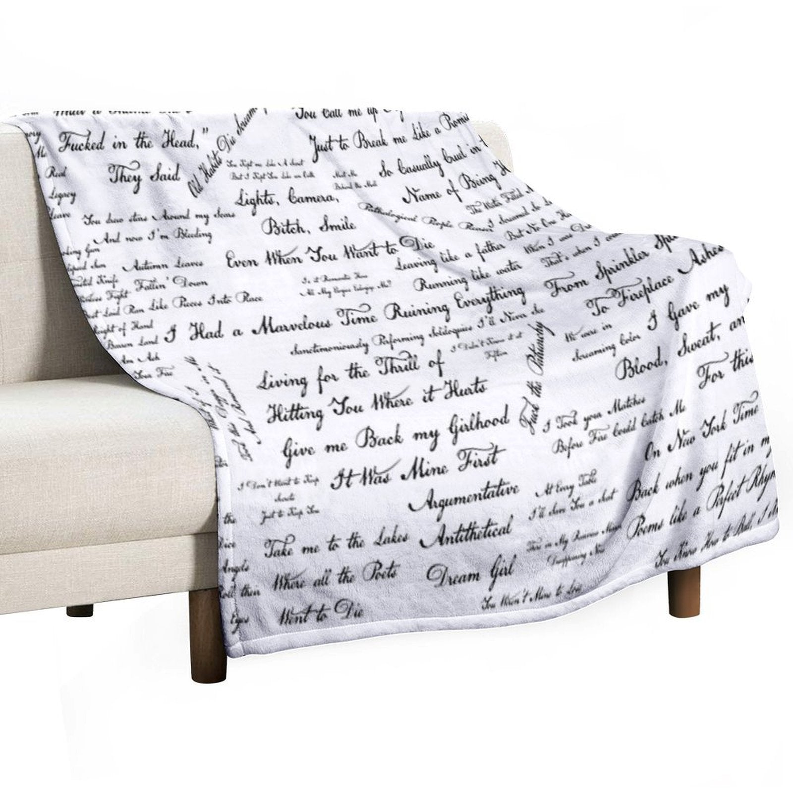Taylor's The Tortured Poets Department Eras Tour Lyric Dress Comfort Throw Blanket