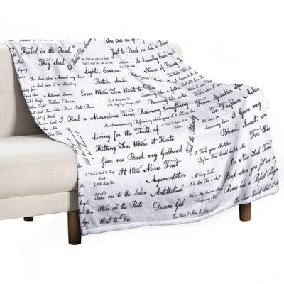 Taylor's The Tortured Poets Department Eras Tour Lyric Dress Comfort Throw Blanket